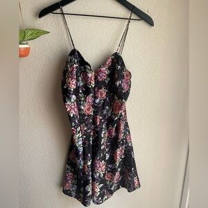 Vintage gold label floral lingerie slip